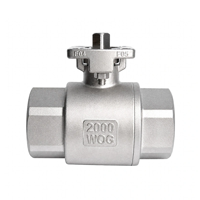 Válvula de esfera de montagem direta de aço inoxidável 2PC 2000WOG Válvula de esfera de montagem direta de aço inoxidável 2PC 2000WOG