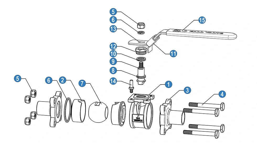 3 Piece Fully Encapsulated Butt-welded Sanitary Ball Valve